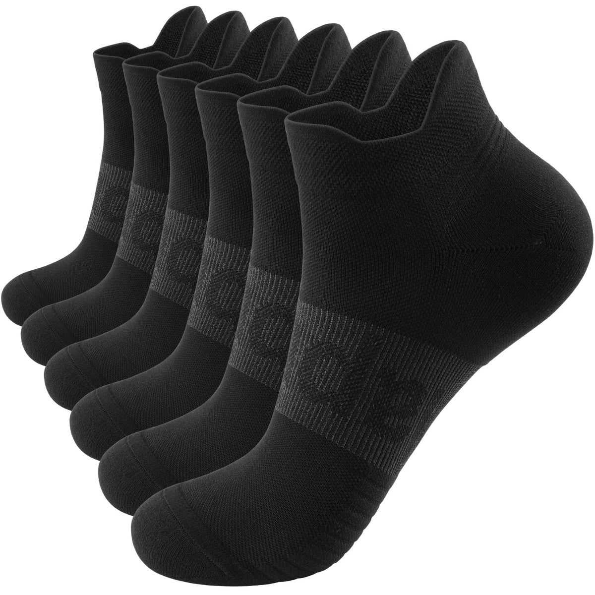 Lapulas Compression Socks for Men & Women, 6 Pair Ankle Running Support Socks for Sports, Casual, Plantar Fasciitis Relief