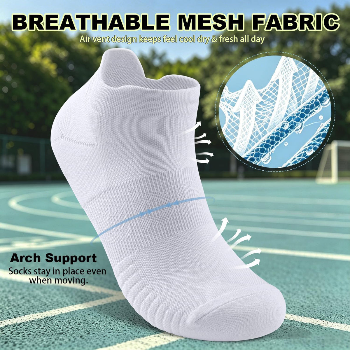 Lapulas Compression Socks for Men & Women, 6 Pair Ankle Running Support Socks for Sports, Casual, Plantar Fasciitis Relief